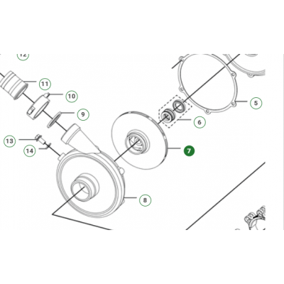 Крыльчатка насоса для мотопомпы Husqvarna W65P (5471375-01)