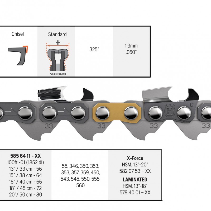 Цепь Husqvarna X-CUT C33, 15