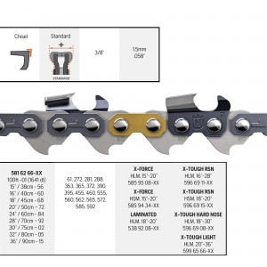 Цепь Husqvarna X-CUT C85, 18"/45 см, 3/8", 1.5 мм, 68DL (5816266-68)