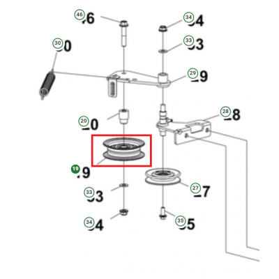Натяжной шкив режущей деки для трактора Husqvarna TС 215T, TС 220T, TS 112, TS 114 (5311481-59)