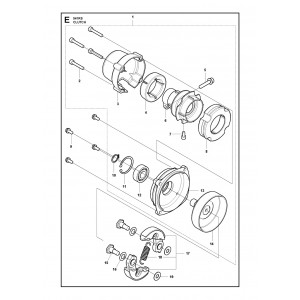 Корпус сцепления в комплекте Husqvarna 531RS, 541RS (5914381-02)