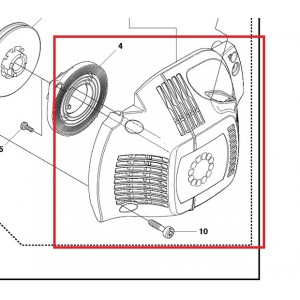 Кришка стартера Husqvarna 445 II, 445E II, 450-e (5440715-02)