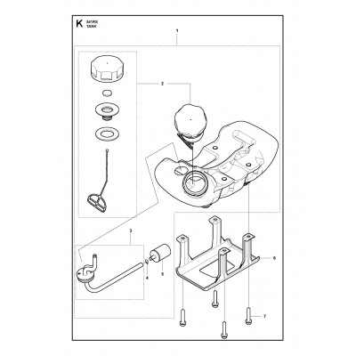 Бак топливный в комплекте Husqvarna 541RS, 541EA (5926137-02)