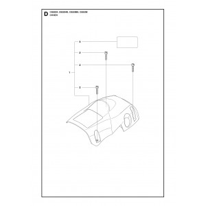 Попереджуючий знак на кришці Husqvarna 120 II, 235, 236, 240, 240-e (5451659-57)