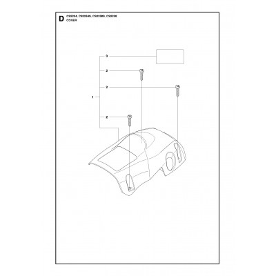 Попереджуючий знак на кришці Husqvarna 120 II, 235, 236, 240, 240-e (5451659-57)